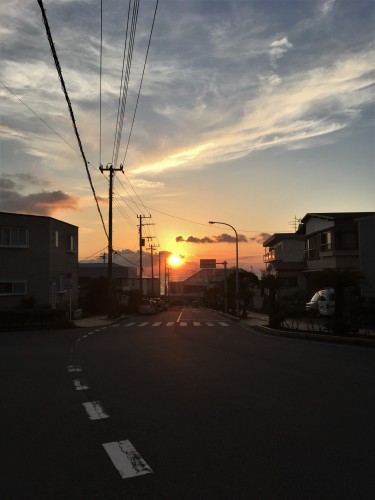 Oshima, Pacifique, île de Tokyo, coucher de soleil