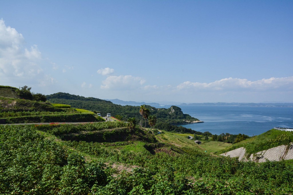 les paysages autour du Teshima Art Museum sur l'île de Teshima dans la Mer Intérieure de Seto