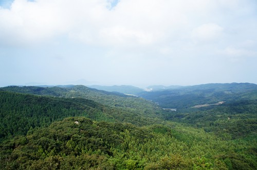 Vue panoramique depuis le mont Fudo dans la péninsule de Kunisaki, Oita, Kyushu