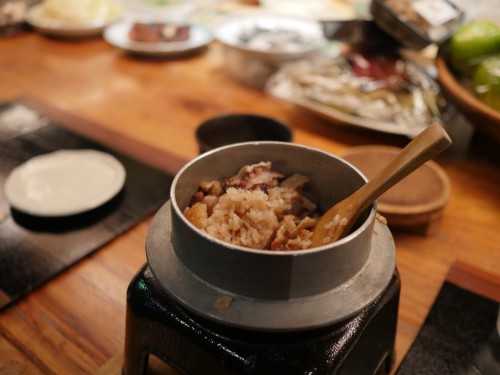 guesthouse Uchikobare, Ehime, Uchiko, maison traditionnelle, Japon, Kamameshi au poulpe