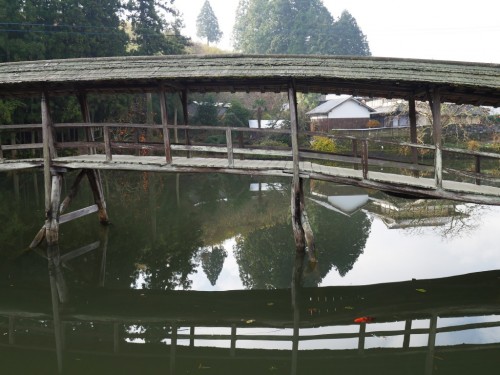 Satoyama, campagne japonaise, Uchiko, Shikoku, Ehime, pont couvert