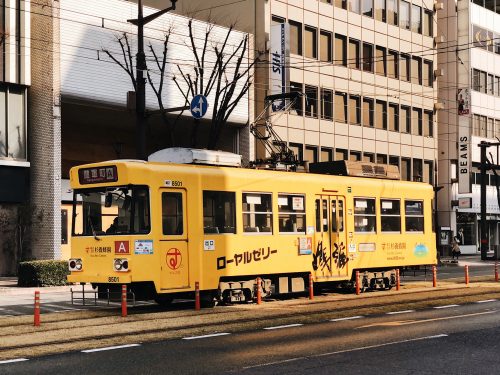 Kumamoto, Japon, spécialités locales, tramway