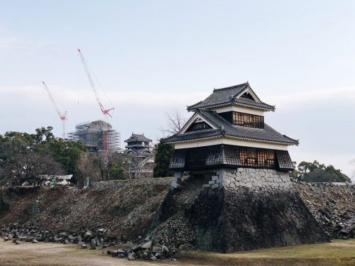 Château de Kumamoto, travaux, Japon, Kyushu