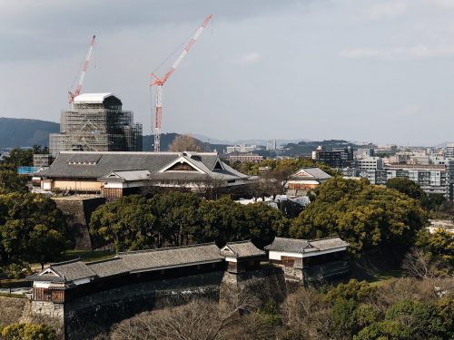 Château de Kumamoto, travaux, Japon, Kyushu