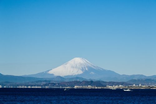Vue sur le Mont Fuji depuis le pont Benten-bashi