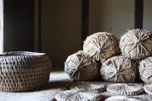 Détail dans l'une des maisons traditionnelles au musée des cultures du Nord à Niigata, Japon