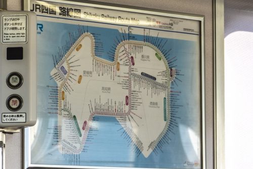 Plan des transports en commun pour rejoindre la Shimanami Kaido, dans la région de Setouchi au Japon