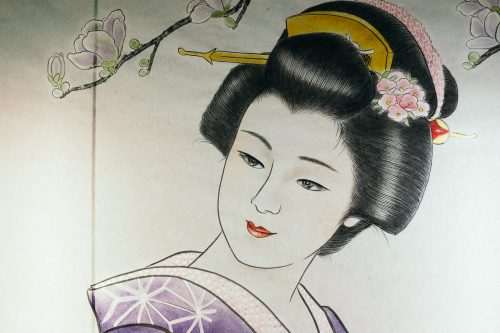 Dessin réalisé pour un edoro au festival de Tanabata à Yuzawa, préfecture d'Akita, Japon