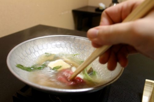 Boeuf de Bungo servi en shabu shabu à Beppu, prefecture d'Oita, Japon