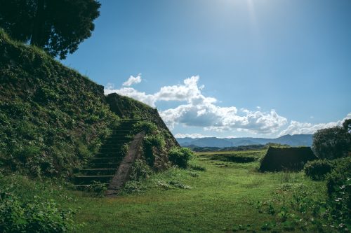 Ruines du château d'Hitoyoshi, préfecture de Kumamoto, Kyushu, Japon