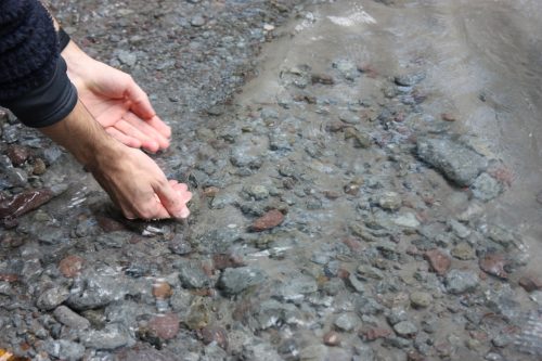 L'eau de source du Mt Daisen dans la préfecture de Tottori, Japon