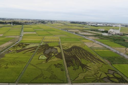 Oeuvre de Tambo Art à Gyoda, non loin de Kumagaya dans la préfecture de Saitama, Japon