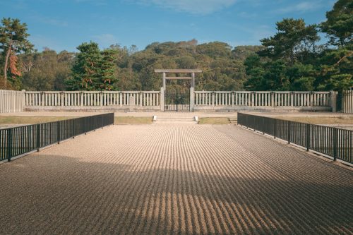 Nintokuryo, le plus grand kofun du Japon, à Sakai, Osaka, Kinki, Japon