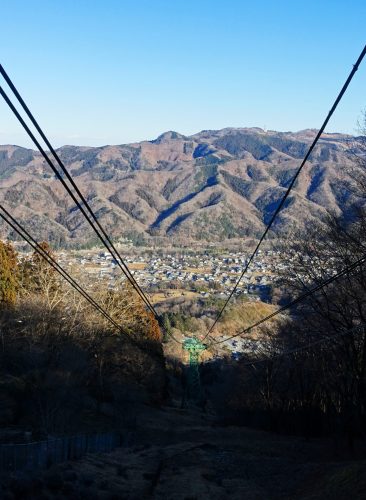 La vue depuis le funiculaire pour le Mt Hodo à Nagatoro, près de Chichibu dans la préfecture de Saitama, Japon