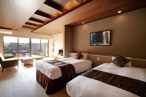 Chambre de l'hôtel Kamigakure à Takachiho, Miyazaki, Kyushu