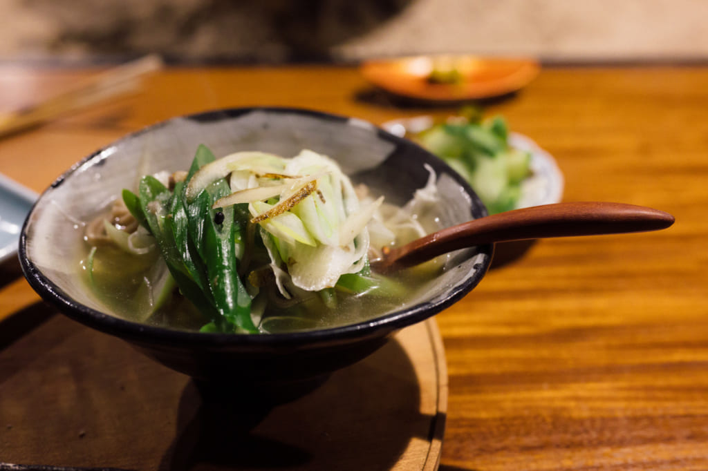 Soupe au Zenzo Ryokan à Waita Onsen Kumamoto