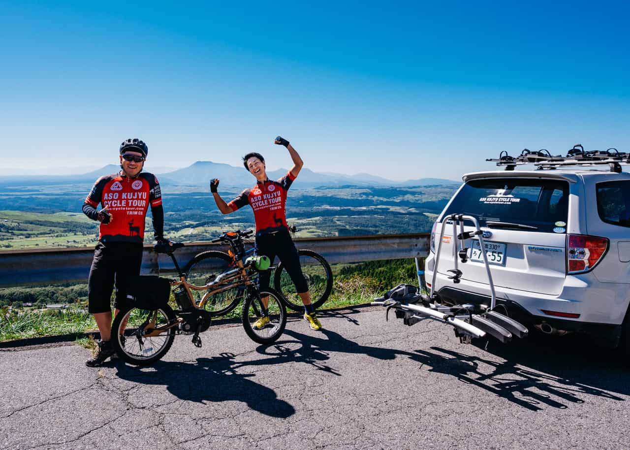 Promenades à vélo sur mesure dans la région d’Aso, à Kumamoto
