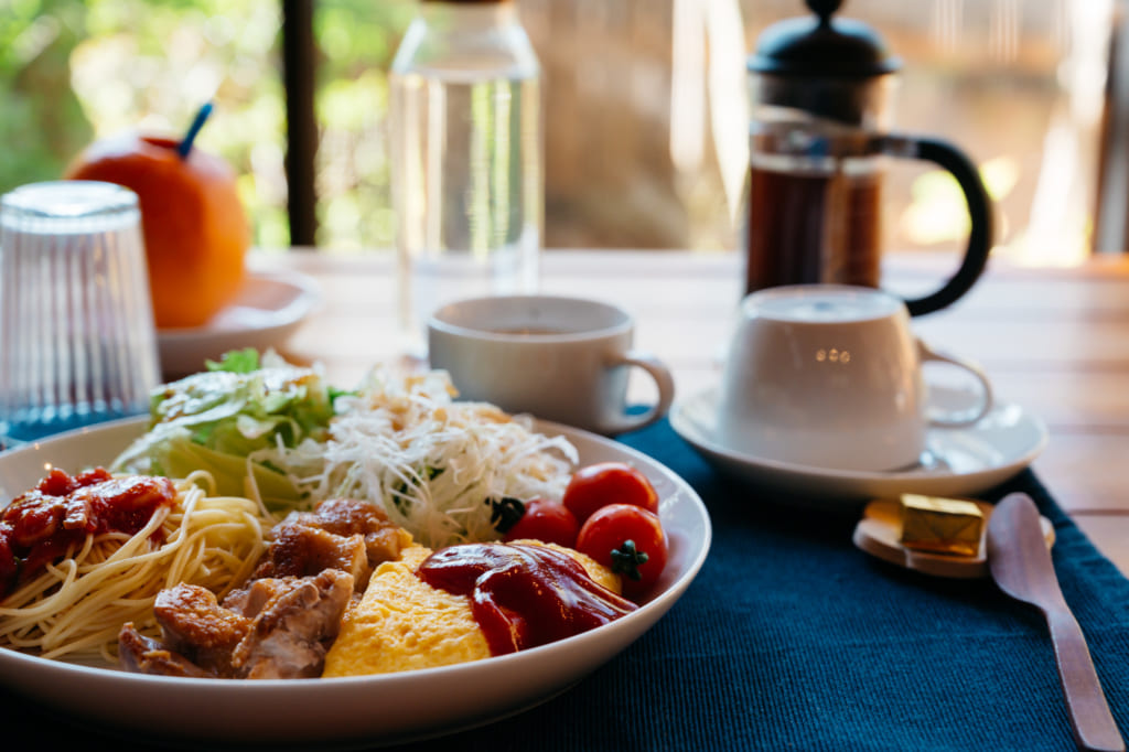 Le petit déjeuner, servi au Zenzo Ryokan à Waita Onsen Kumamoto