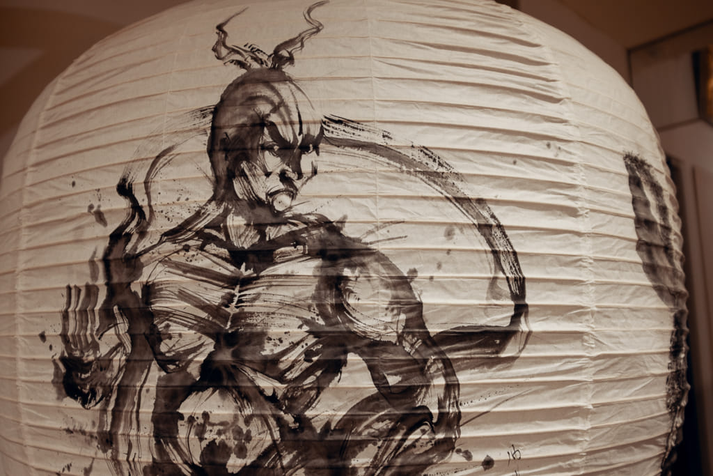 lanterne en wagashi peinte à la main