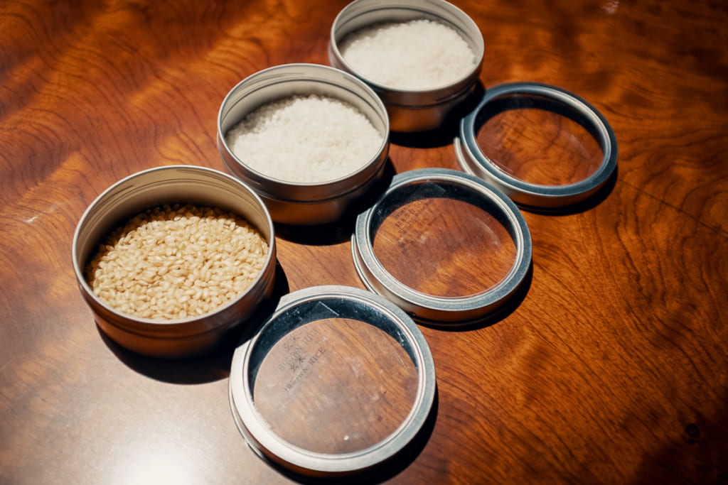 les différents stades de polissage du riz