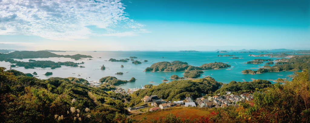 La baie de kujukushima dans la préfecture de Nagasaki