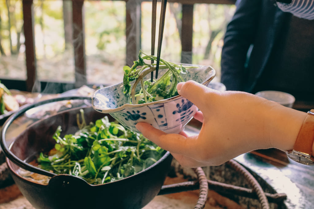 Nous partageons la soupe une fois qu'elle est cuite