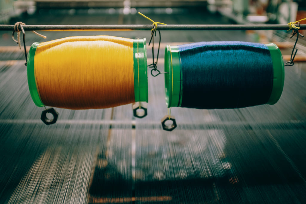 Bobines de fil des ateliers de Hakatori Sanui à Fukuoka