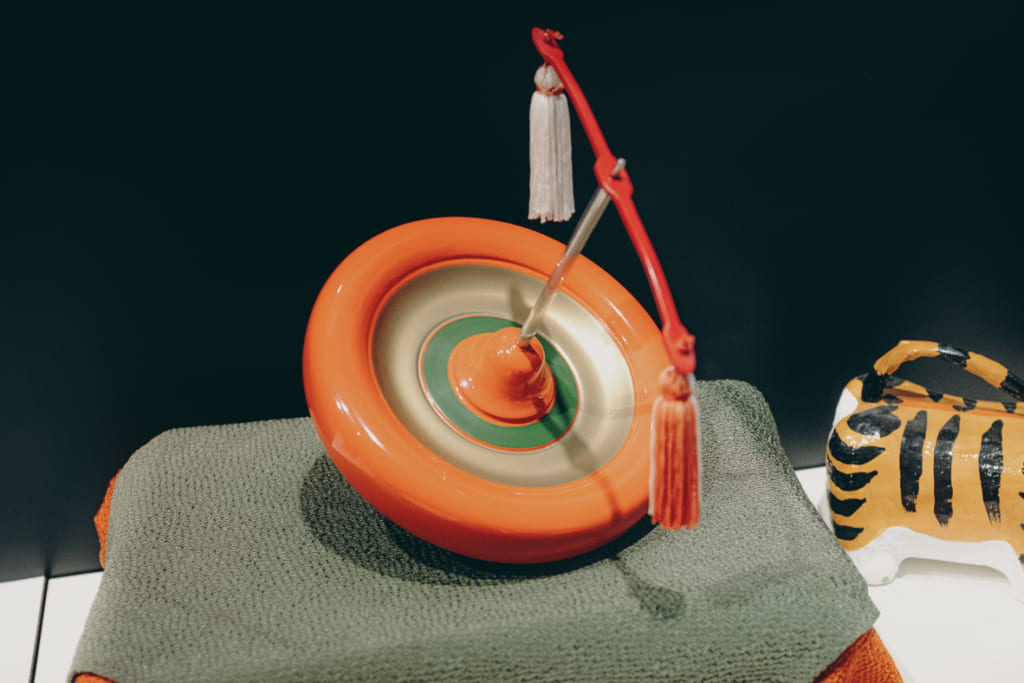 Toupie d'hakata exposée au Hakatamachi Furusatokan de Fukuoka