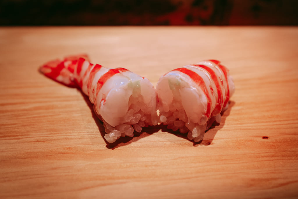 Magnifique sushi à la crevette du restaurant Gyoten