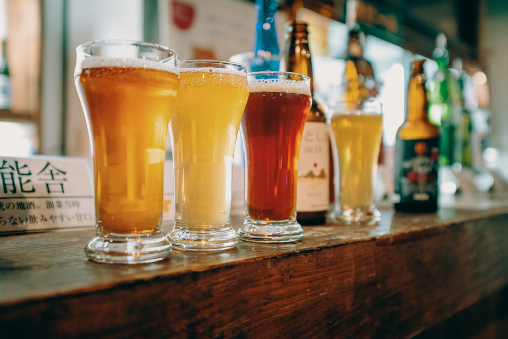 Les bières de la brasserie de Suginoya, difficiles à trouver en dehors de Fukuoka