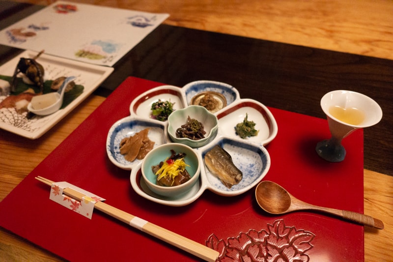 Apéritifs de mon dîner kaiseki