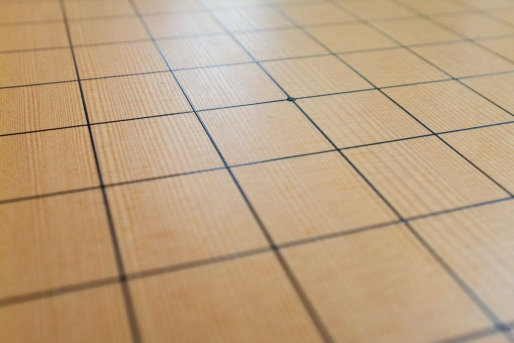 les lignes d'un goban, plateau du jeu de go