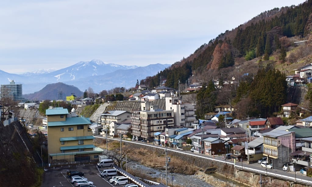 Vue sur la ville thermale de Shibu Onsen