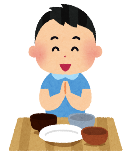 Garçon prononçant gochisousama après un repas