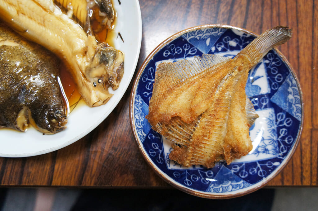 Repas préparé avec soin par notre hôte à Manabeshima