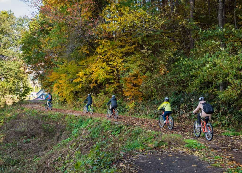 radonnée en vélo dans la campagne japonaise