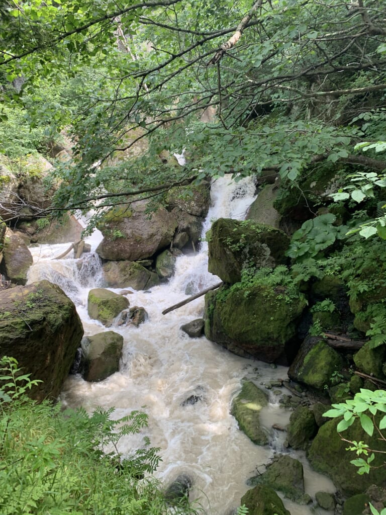 cascade dans l'un des parcs nationaux d'hokkaido