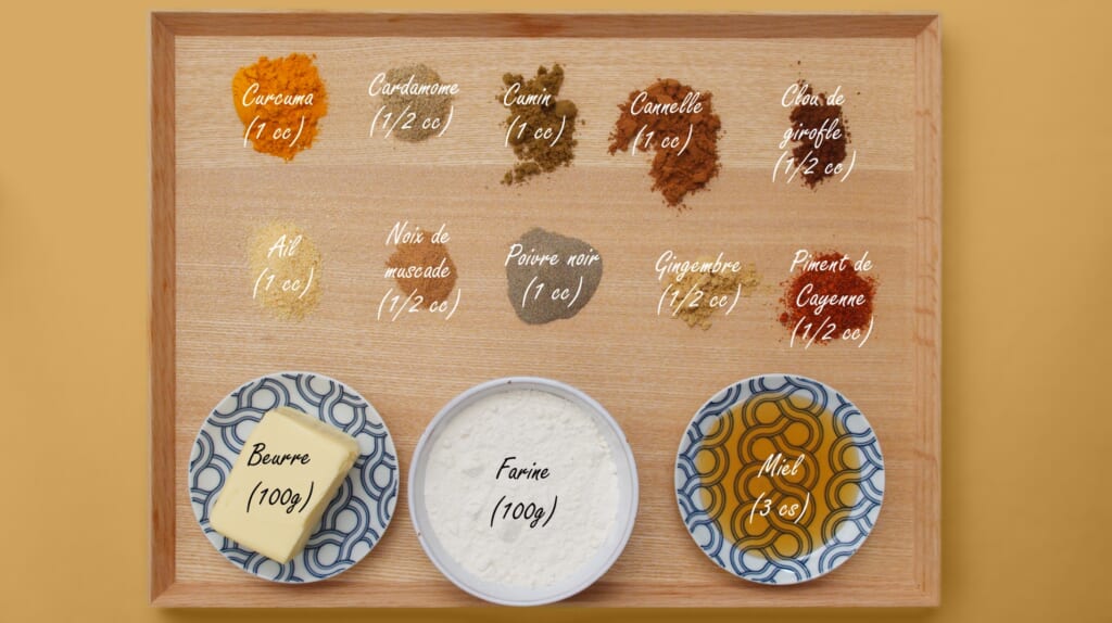 liste des ingrédients