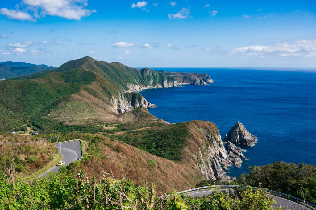 Les îles Goto vues depuis le point d'observation du phare Osezaki