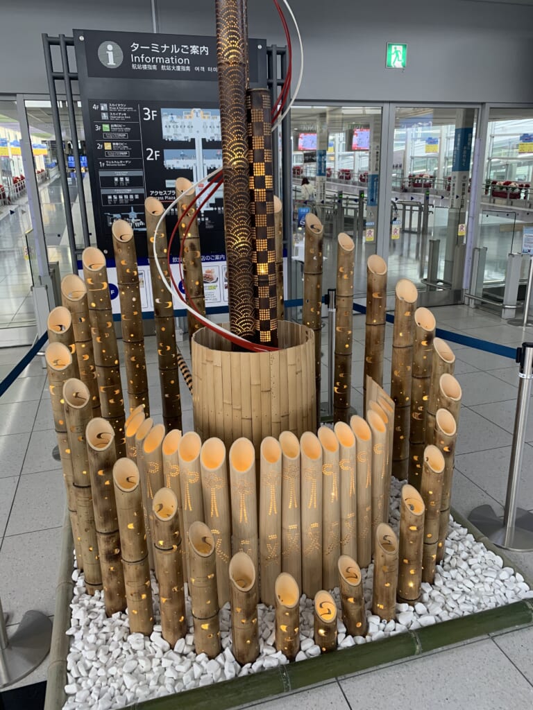 Installation Lumières de bambou