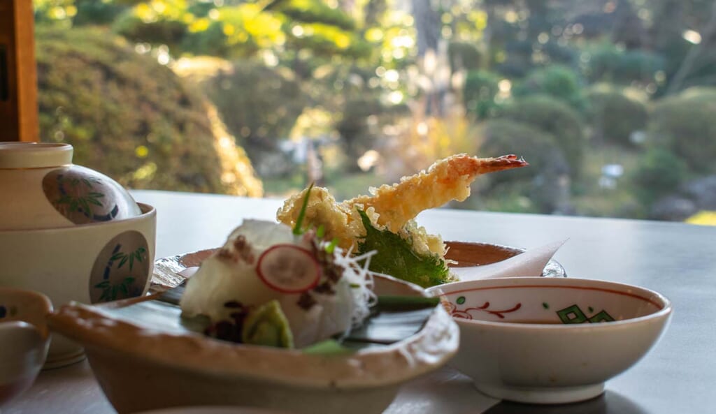Tempura de crevettes au restaurant