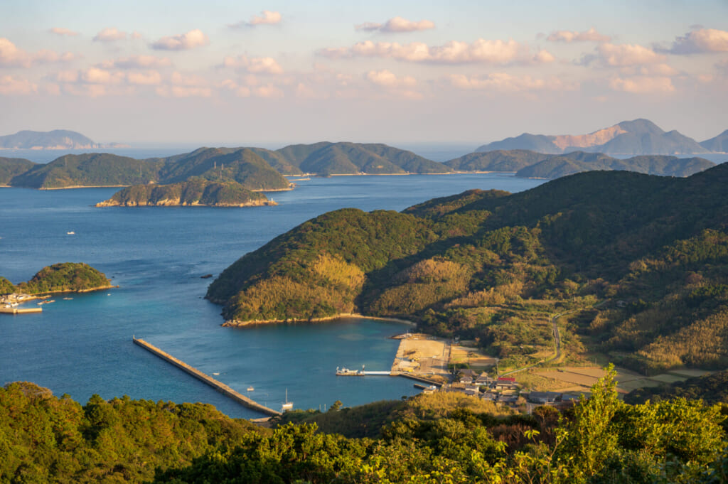 Vue des îles de Goto depuis l'observatoire Origami