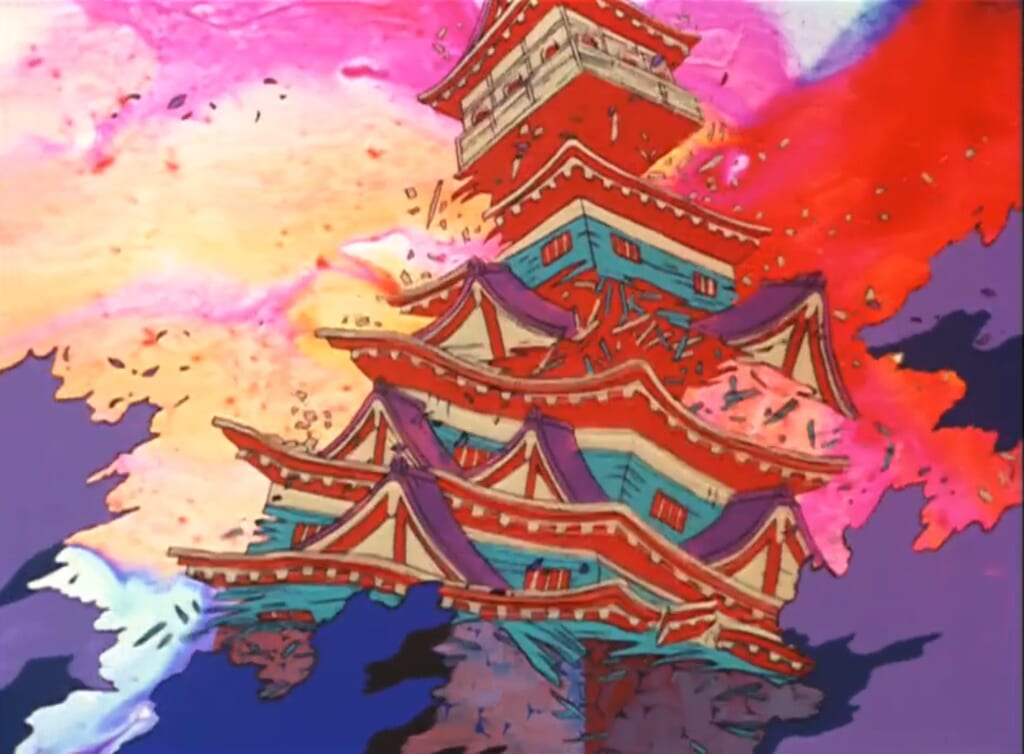 Destruction du château de Hiroshima dans l'adaptions animée de Gen d'Hiroshima