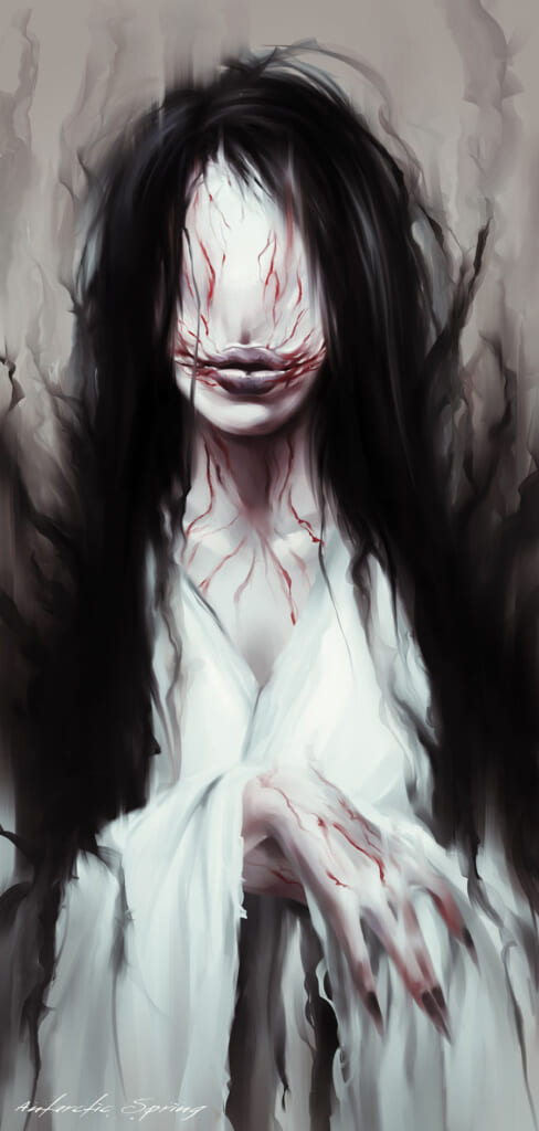 illustration d'un yurei, fantome japonais