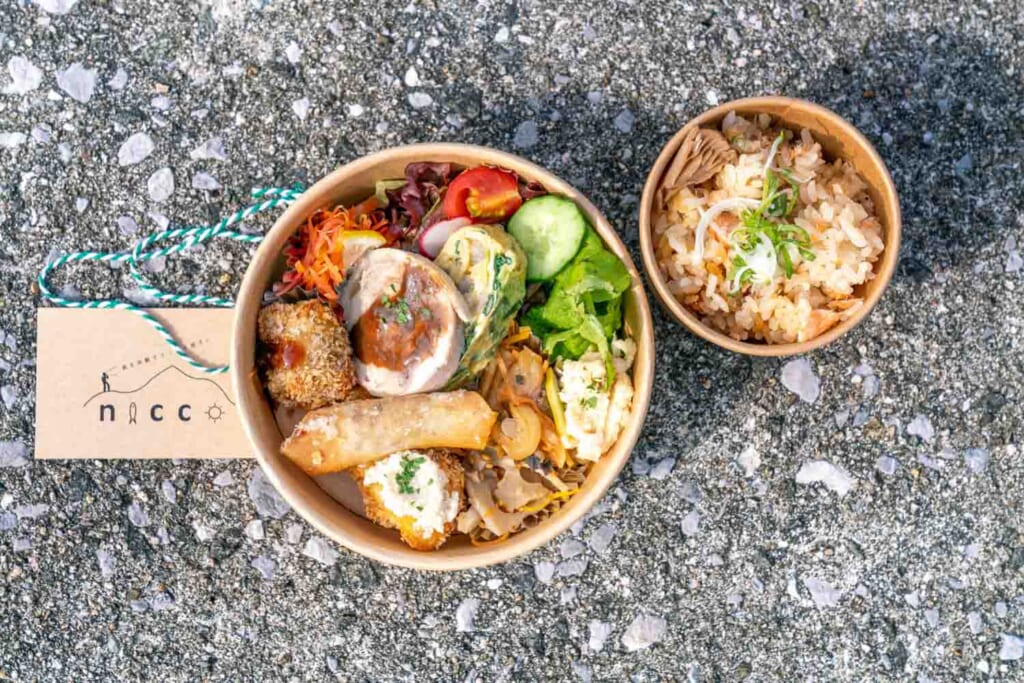 Plat japonais à emporter sur l'île de Kushima