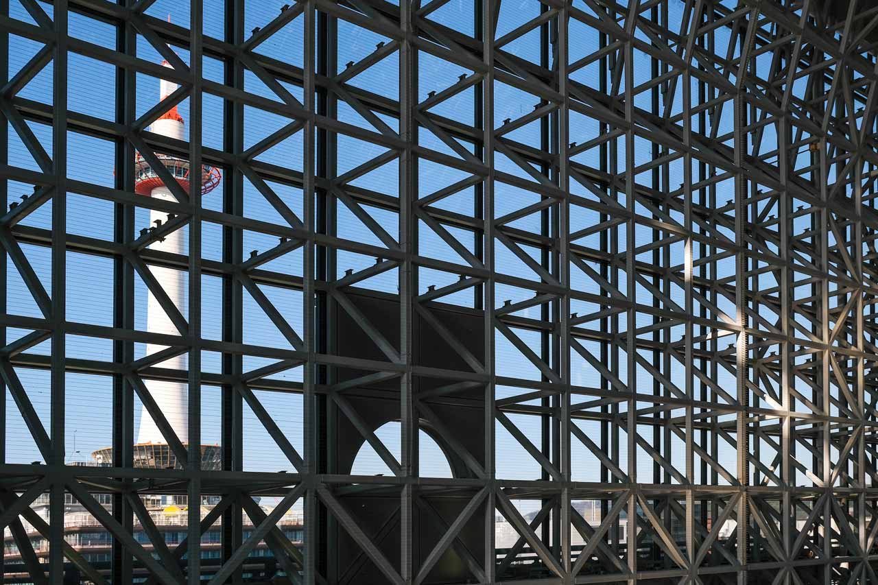 L'atrium vitré de la gare de Kyoto