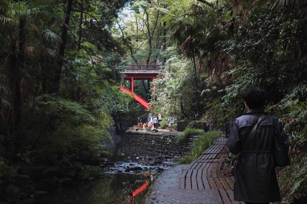 Pont du golf dans la vallée de Todoroki à Tokyo