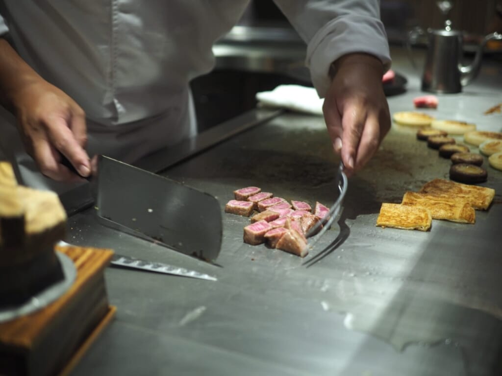 boeuf de Kobe sur plaque chauffante