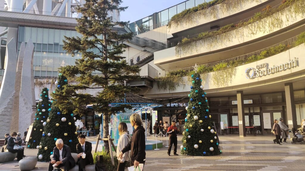 Décorations de Noël à Tokyo Solamachi