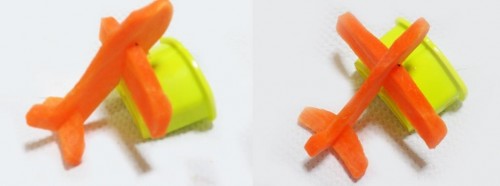 Avión hecho con zanahora para una caja bento